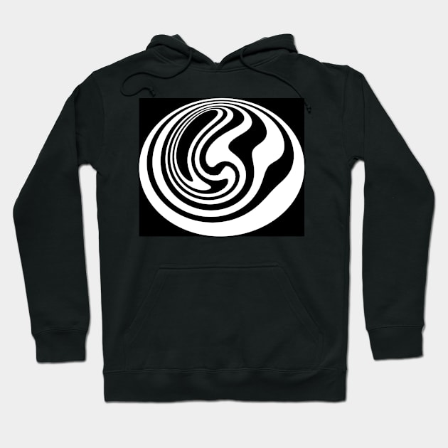 Black and White whirl Hoodie by Goodlucklara